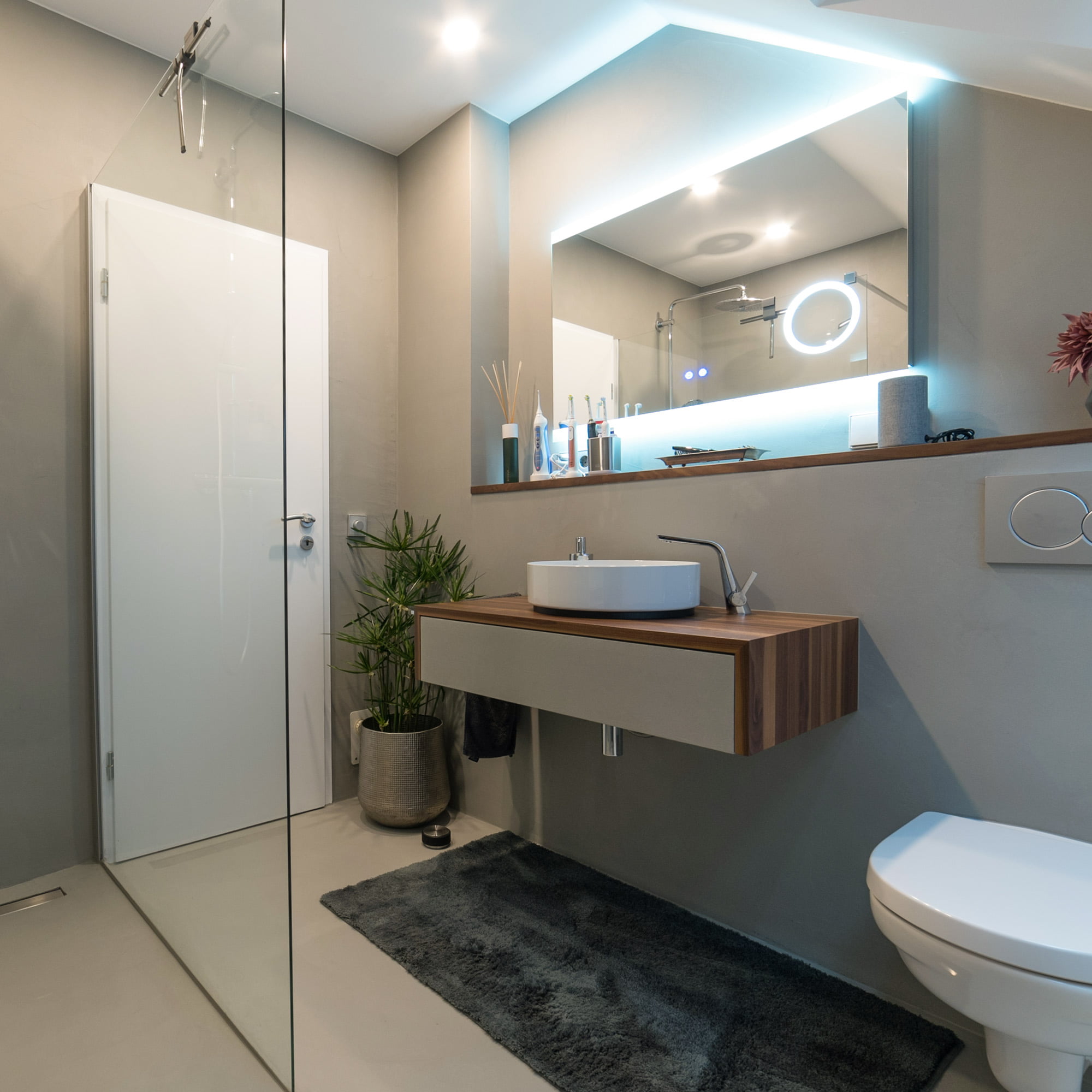 microzement badezimmer betonkonzept